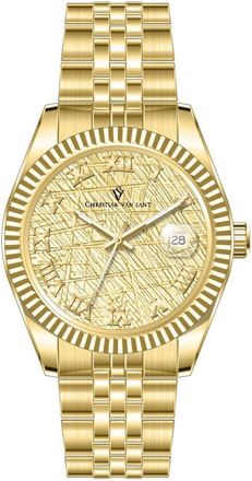 Christian Van Sant Mens Yellow Round 41mm