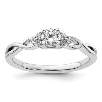 Diamond2Deal 10k White Gold Lab Grown Diamond Engagement Ring 0.33Ct Clarity- VS Color- G-H