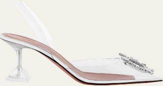 Amina Muaddi Begum Clear Crystal Slingback Pumps