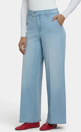 NYDJ Mona High Waist Ankle Wide Leg Jeans in Oceanfront at Nordstrom, Size 14