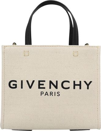 Givenchy Mini Shopping canvas handtas - Dames - Shoppers - Wit - ONE Size - Leer - Tassen