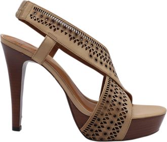 Diane Von F&uuml;rstenberg Diane Von Furstenberg Zoe High Platform Sandals in Brown Leather