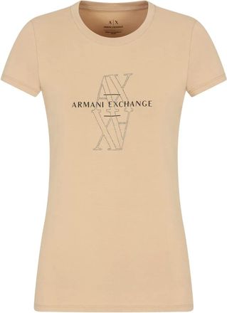 A|X Armani Exchange T-shirt con logo - Marrone