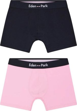 Eden Park Set van drie katoenen jersey boxershorts in effen zwart- marineblauw en roze - Heren - Onderbroek - Veelkleurig - 2XL - Katoen - Ondergoed