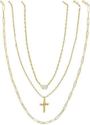 Kendra Scott Jada 14K Plated CZ Necklace Layering Set