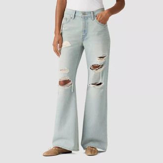 Levi's Middy Jeans Women Que Pasa Denim Distressed Loose Fit Bootcut Leg JAX1502