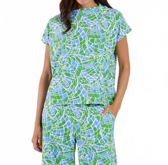 Jude Connally Tillie Short Sleeve Top In Painted Mosaic Periwinkle