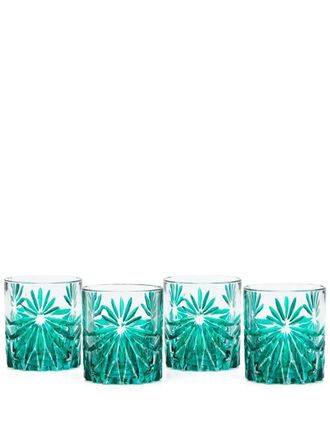 Les-Ottomans Set di 4 bicchieri Stars - Verde