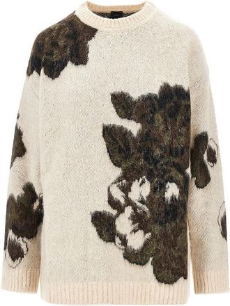 Pinko Jacquard wool and alpaca blend sweater Woman XS