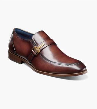 Stacy Adams Mens Buckley Moc Toe Ornament Slip On Loafers In Brown