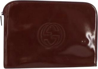 Gucci Pre-owned Clutches, female, Brown, Size: ONE SIZE Pre-owned Coated Canvas Clutch