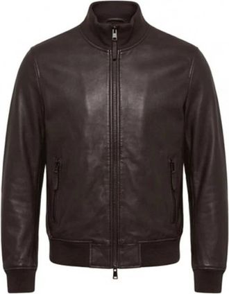 Bully 5605-Sd 03Tr Moro - Heren - Bomber jackets - Bruin - L - Leer - Jassen