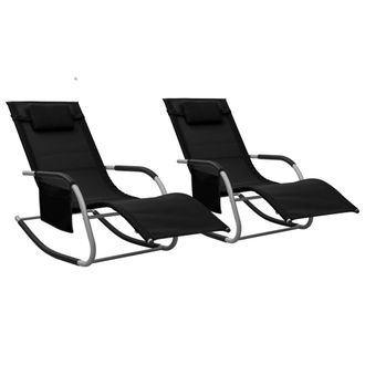 vidaXL Gunflowers 2 Pcs Textilene Negro Y Gris