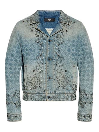 Amiri embellished paisley jacket - men - Cotton - L - Blue