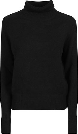 Victoria Beckham Slightly Cropped Turtleneck Sweater with Ribbed Details
