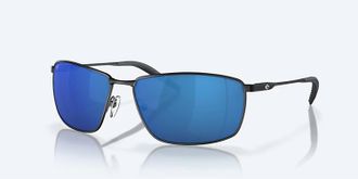 Costa Unisex Turret Polarized Sunglasses In Matte Black + Matte Black/black Blue Mirror