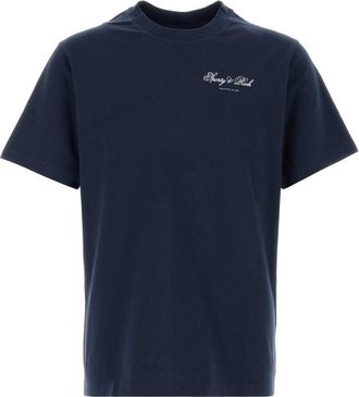 Sporty & Rich Navy Blue Logo T-Shirt