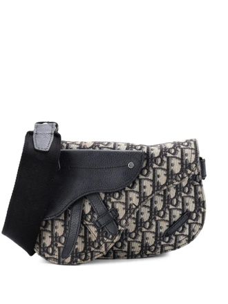 Dior Saddle Messenger Pouch Oblique Canvas crossbody bag - women - Canvas - One Size - Blue