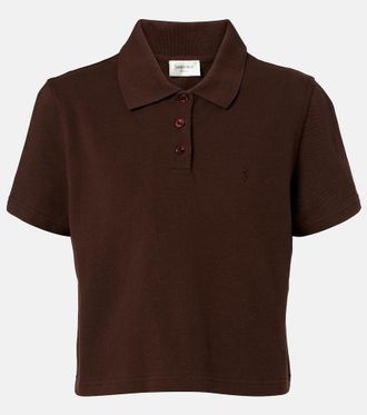 Saint Laurent Polo Cassandre in piqu&eacute; di cotone