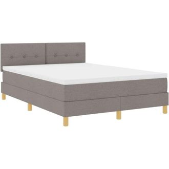 vidaXL Cama Box Spring Con Colch&oacute;n Con Colch&oacute;n Taup&eacute; 140 X 200 Cm Tela Vidaxl