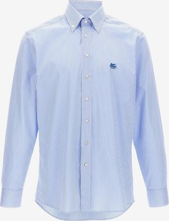 Etro Gestreiftes Langarm-Hemd mit gekn&ouml;pftem Kragen Pegaso