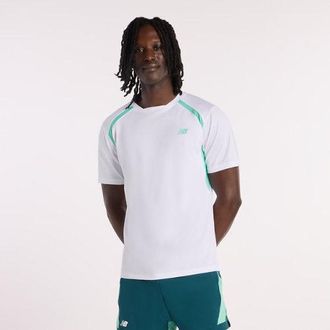 New Balance Uomo Tournament Novelty Top in Bianco, Maglia di Poliestere, Taglia XL