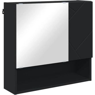 vidaXL Mirror Cabinet with Shelf Black 59 x 17 x 55 cm Engineered wood vidaXL