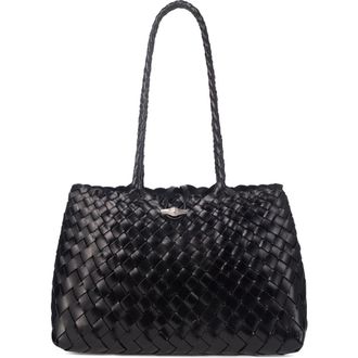 Oryany Kayla Woven Leather Shoulder Bag in Dark Choco at Nordstrom Rack