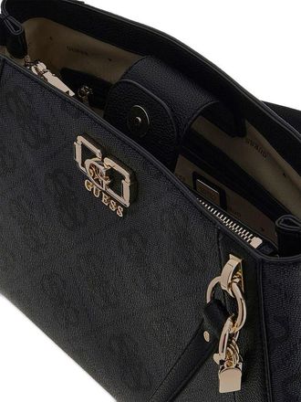 Guess Womens Shoulder Bag Coal Logo Polyurethane - Satchel-Bags