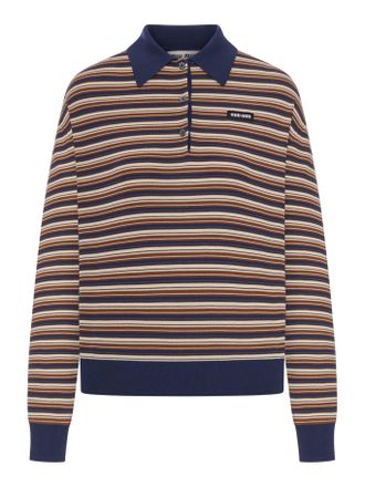 Miu Miu STRIPED WOOL POLO - Miu Miu - Woman