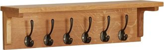 vidaXL Perchero De Madera Maciza De Roble 60x16x16 Cm Vidaxl