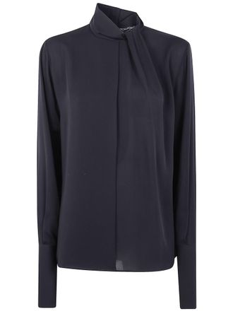 Tom Ford Washed Silk Georgette Long Sleeves Blouse