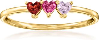 RS Pure by Ross-Simons Multi-Gemstone Heart Ring in 14kt Yellow Gold