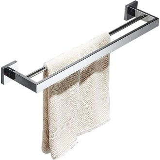 Elle Toallero De Pared De Doble Barra, 60 Cm - Acero Inoxidable Sus304 - Acabado Cromado Pulido - Para Un Secado R&aacute;pido Y Un Almacenamiento Eficiente