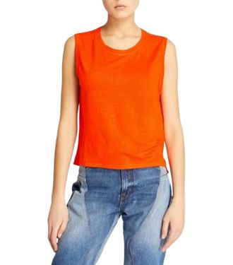 Frame Denim Swingy Muscle Tank Top In Orange Crush