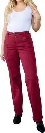 Judy Blue Phoebe Front Seam Jeans In Burgundy