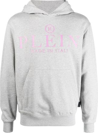 Philipp Plein logo-print long-sleeve sweatshirt - men - Cotton - S - Grey