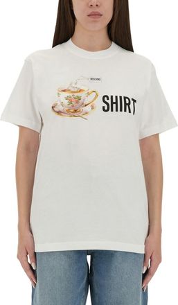 Moschino White Graphic Crew Neck T-Shirt
