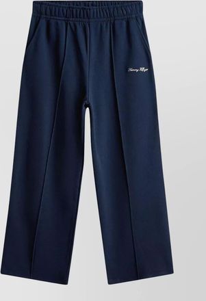 Tommy Hilfiger script terry trousers gold buttons wide leg