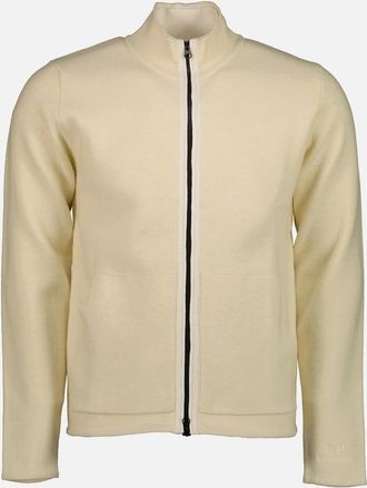 C.P. Company Mens Embroidered Cuff Logo Zip Knit - Gargoyle - Size: 40
