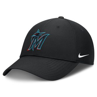 Nike Miami Marlins Club Nike Mens Dri-FIT MLB Adjustable Hat in Black | NB0200AMQM-T0X