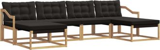 vidaXL Conjunto De Sof&aacute;s De Exterior 6 Uds. Blanco Y Negro Vidaxl