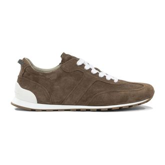 Brunello Cucinelli Shiny Loops Low-Top Sneakers - Heren - Schoenen - Bruin - Maat: 39 EU Katoen
