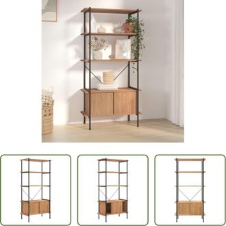 vidaXL vidaXL Scaffale per casa - Scaffalatura 5 Livelli con Mobile 80x40x163 cm Acciaio e Legno