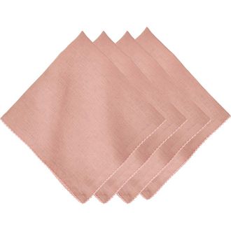 Juliska Set of 4 Berry Scallop Linen Napkins in Pink at Nordstrom