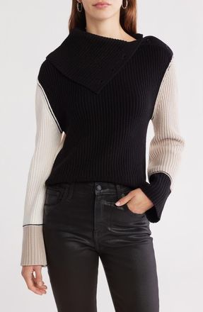 SIMKHAI Flores Colorblock Sweater in White Multi at Nordstrom Rack, Size Small