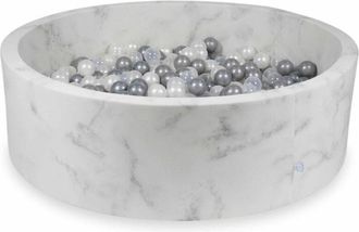 OEM Piscina Seca 130x40 M&aacute;rmol Con 700 Bolas: Perla, Transparente, Plata