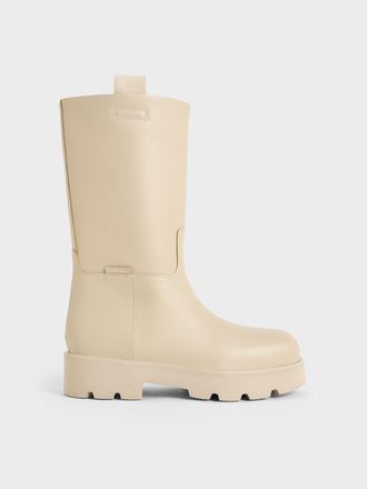 Charles & Keith Double Pull-Tab Calf Boots