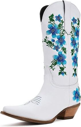 Dingo Posie Womens Boots Blue : 7.5 B - Medium, Leather