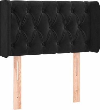 vidaXL Cabecero De Terciopelo Negro 83x16x78/88 Cm Vidaxl